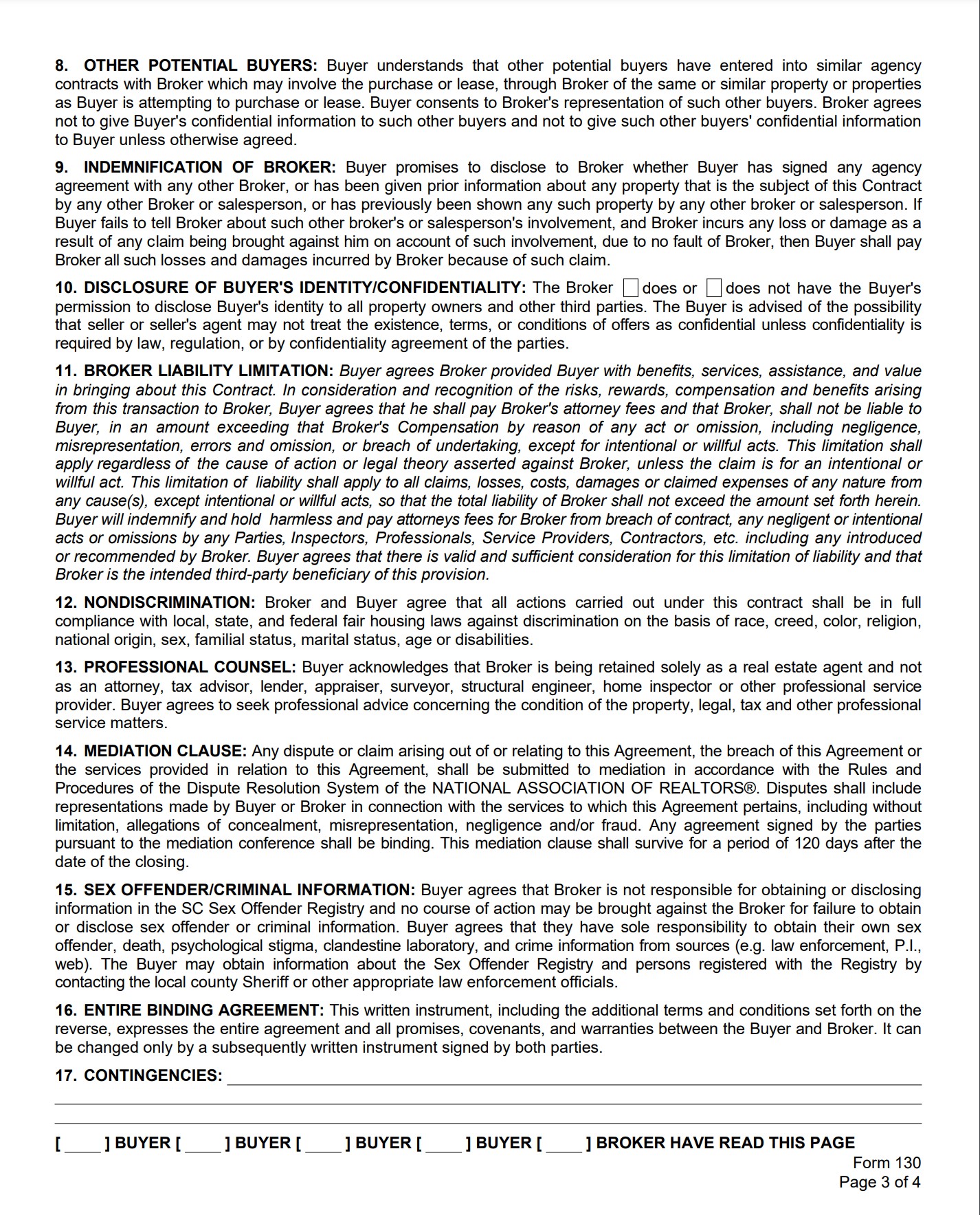 Buyer Agency Agreement - page 3